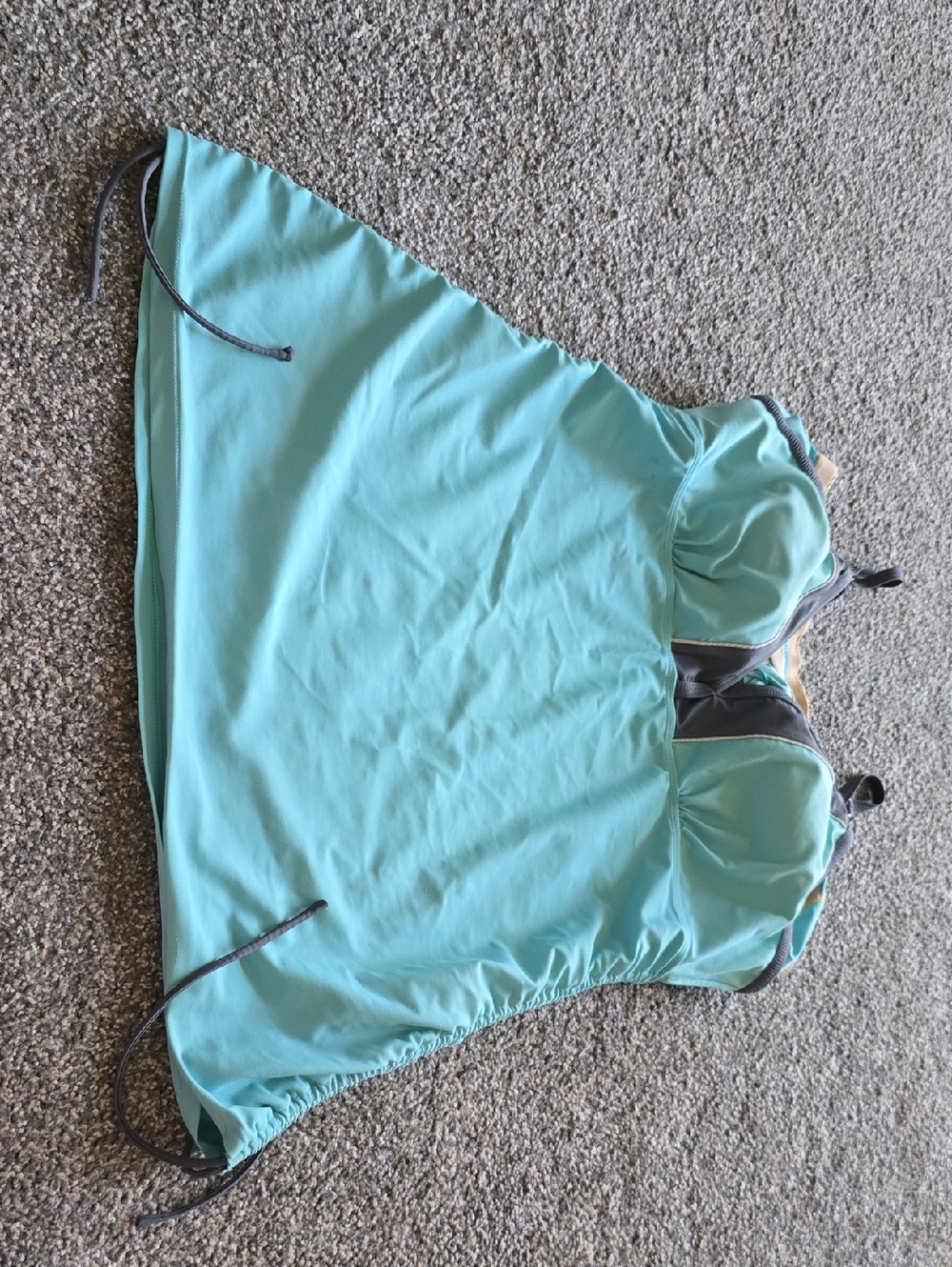Free Country Teal Halter Swim Top with Gray Trim